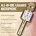 Mockins Gold Bluetooth Karaoke Microphone for Kids with Built in Bluetooth Microphone Wireless Speaker | Wireless Mic Karaoke Compatible with iPhone & Android | All-in-One Mic