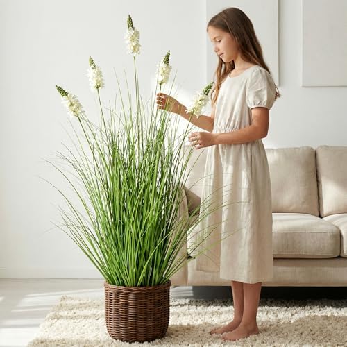 Artificial Plants Indoor Tall Grass Plants with Hyacinth Flower 3...