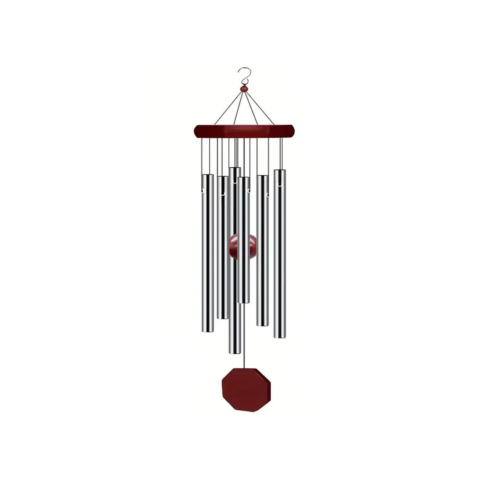 Campanelli a vento con campanelli musicali,Tubi in Alluminio Campane a Vento,Silver Chimes of Mercury Windchime,Sonaglio a Vento Metallo,artigianato con pendolo per uso esterno,per Giardino, Cortile