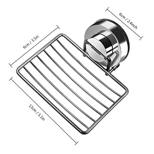 Top-Spring 2 Packs Shower Soap Holder Vacuum Suction Soap Dish For Shower, Stainless Steel Soap Holder Tray For Bathroom Tub Kitchen Sink #TOP5