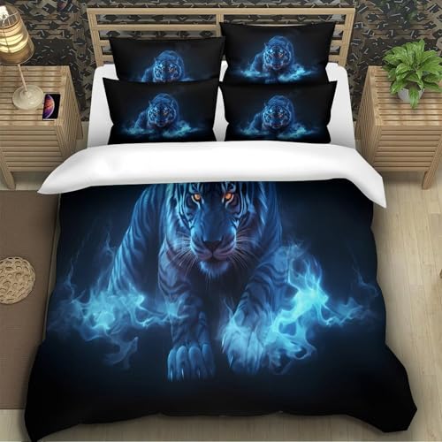 Housse de couette imprimé 3D effet marbre pour un lit double élégant