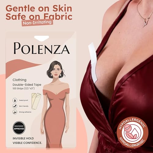 100 Strips Transparent Double Sided Tape for Clothes – Fashion Tape for Women | Body Tape - Clothing Tape to Keep Clothes in Place | Waterproof Clear Dress Tape4