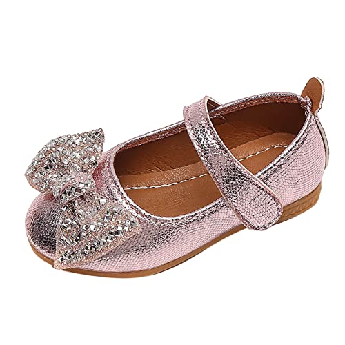 Fashion Autumn Girls Casual Shoes Flat Light Solid Color Sequin Bow Cute Shiny Dress Shoes Rubber Winter Boots Kids