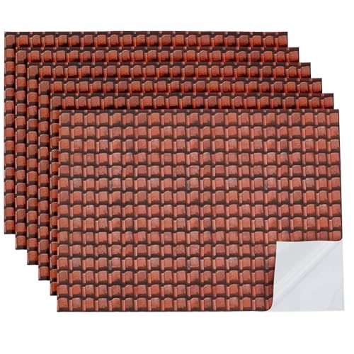 arricraft 6 Sheets Self-Adhesive Roof Tiles, Miniature Dollhouse Wallp