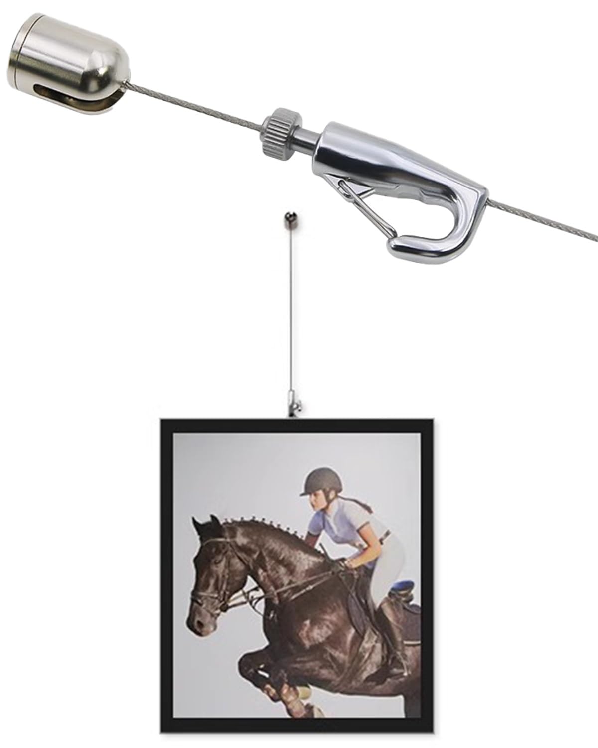 Colgar Cuadros Kit Resistente para Colgar Cuadros Que no Daña La Pared. Exhibición de Fotos para Fiestas con Clips. Perchero Decorativo para Colgar Obras de Arte en Paredes de Yeso.(8.2'/2.5m Cable)