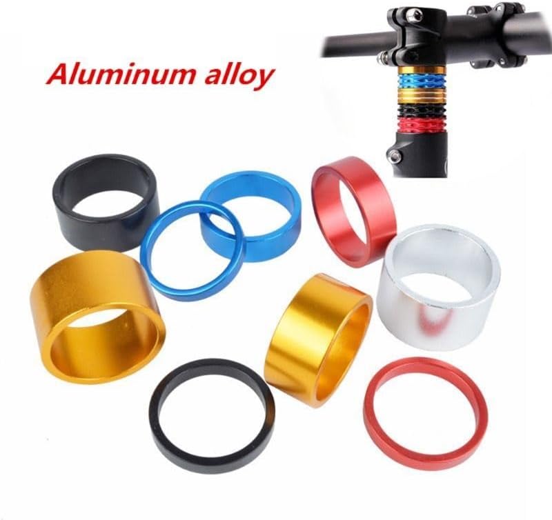 Mountain Bike Fork Washer Stem Spacer Bike Headset Washer Raise Handlebar 5-20mm for Bikes(Golden)