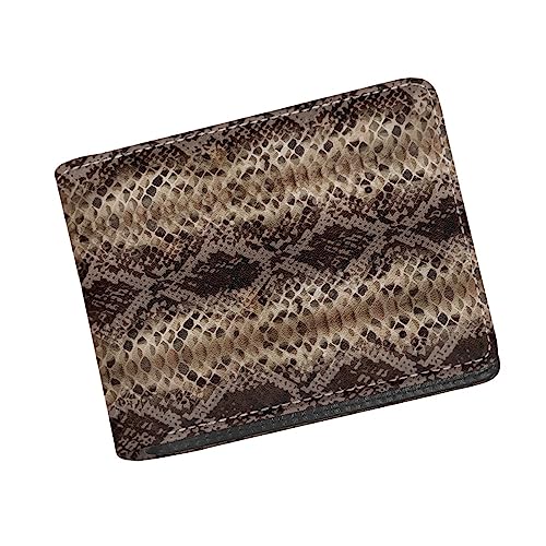 Coldinair Faux Snakeskin Print Bifold Wallet for Men PU Leather Slim Design RFID Blocking Mens Wallets2