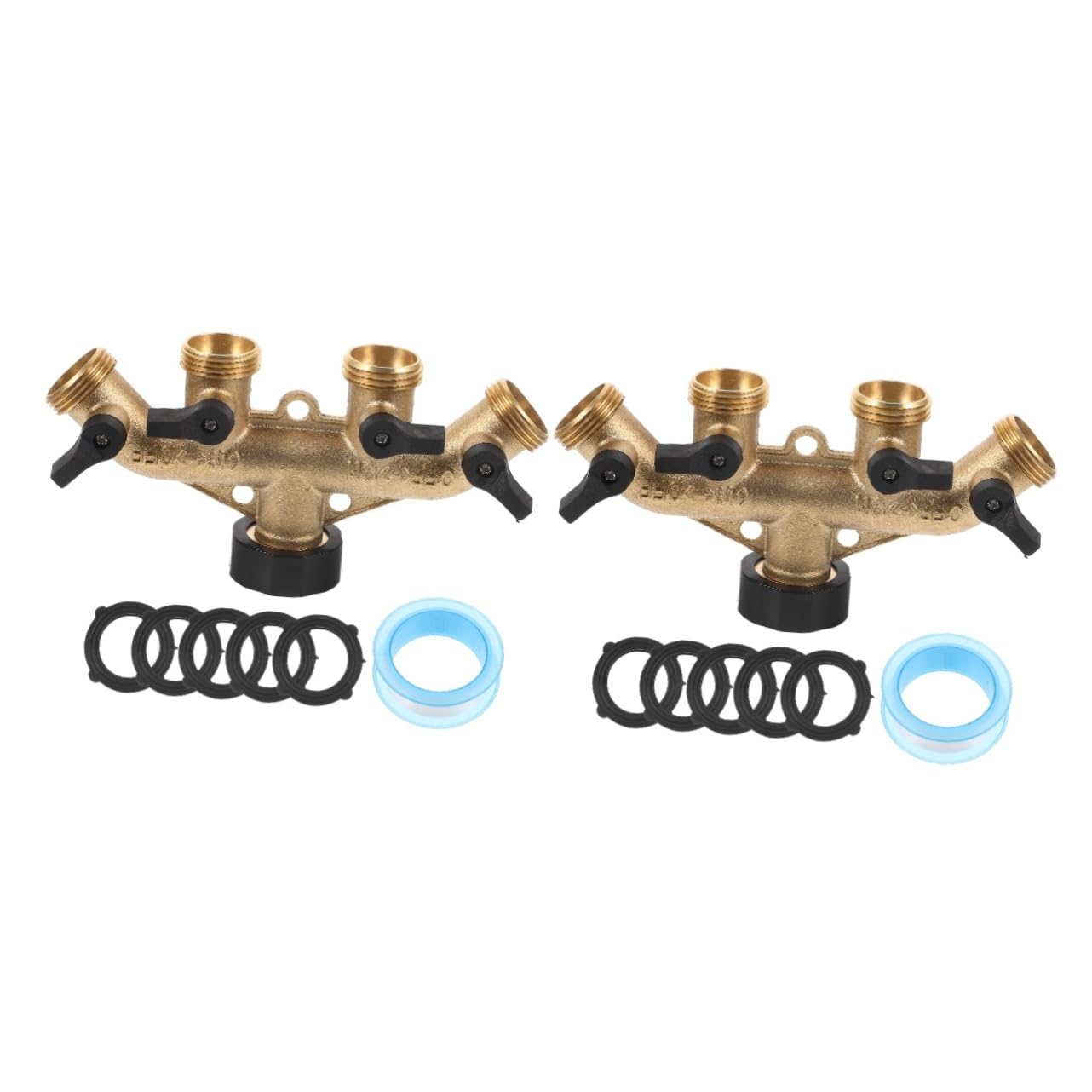 Connecteur de tuyau arrosage laiton Jojofuny pack de 2 séparateurs double sorties