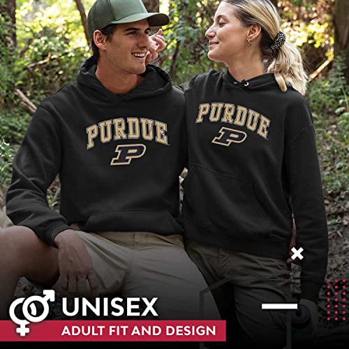 Campus Colors Adult Arch & Logo Soft Style Gameday Hooded Sweatshirt (Purdue Boilermakers - Black, Small) #TOP1