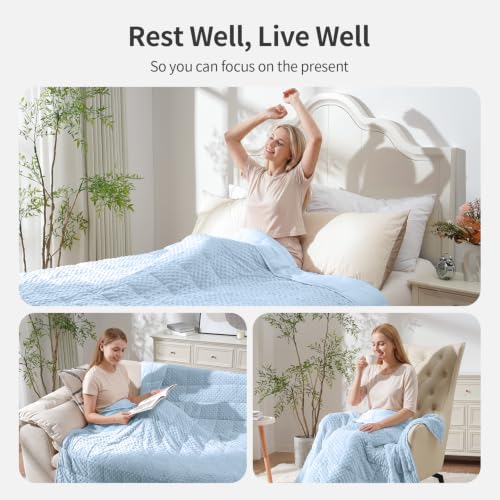 Image of Uttermara Cooling Weighted Blanket for Adults, 15 lbs Queen Size 60 inch x 80 inch