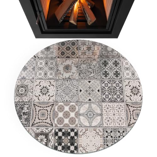 Placa protectora de suelo para chimenea contra chispas y daños por calor en madera 4