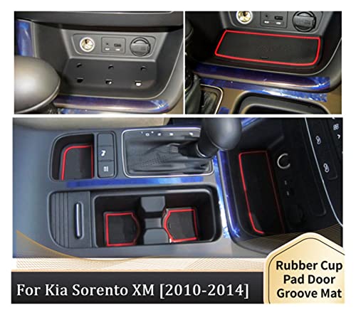 Tapis de porte-gobelet pour Kia Sorento XM rouge antidérapant - 2