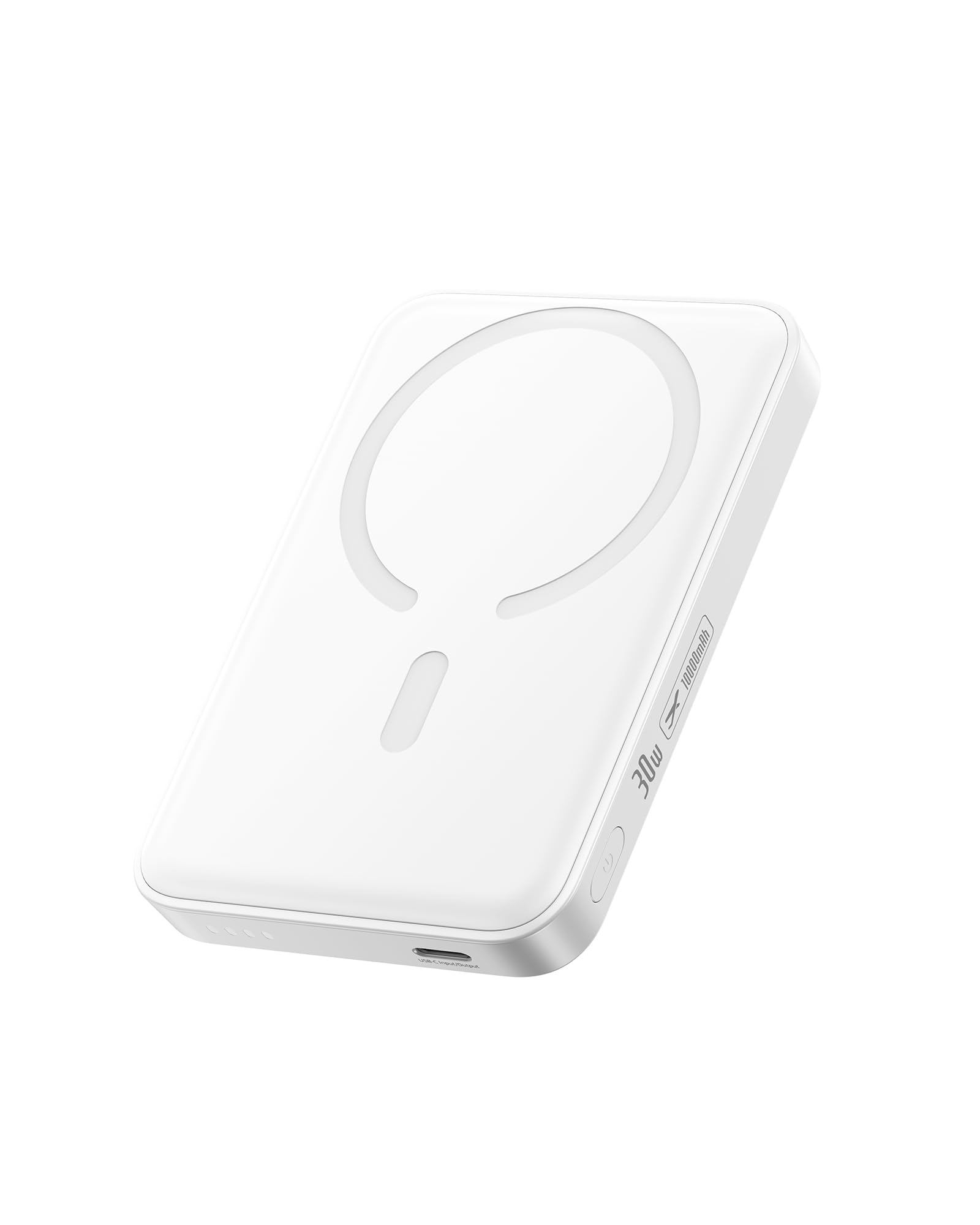 Baseus Enerfill MagSafe Power Bank 10000 mAh 30W USB C Magnetic Power Bank, Batterie Esterne senza Fili, Mini Power Bank Compatibile con iPhone 17/16/15/14/13/12/Pro/Pro Max, Bianco (FM11)
