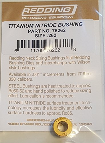 Bushing 262 Redding de haute qualité au nitrure de titane pour collet