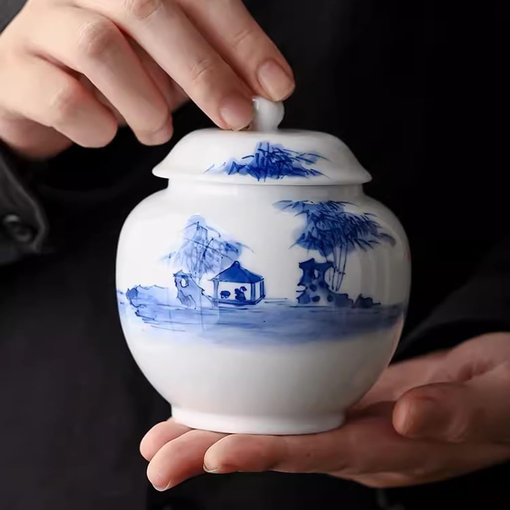 LAPADULA Pojemnik na herbatę ceramiczny słoik na herbatę domowy pu'er luźna herbata czarna herbata zamknięty mały słoik na herbatę, kawę, cukier, orzechy słoik do przechowywania herbaty