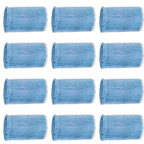Image of Yglnden 12 Rolls Latch Hook Kit Colorful Yarn Bundles Cut Rug DIY Latch Hook for Handmake Craft Sewing Knitting for Adults (Blue #24)
