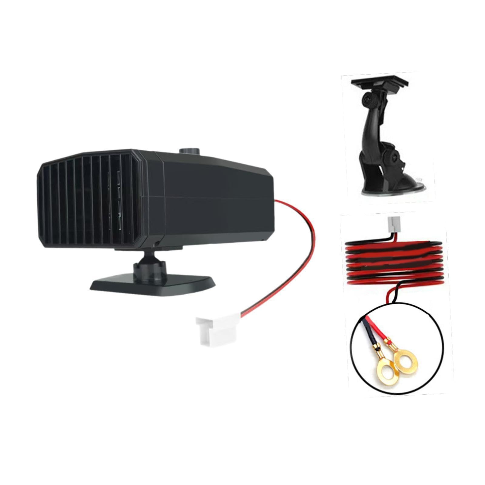 QOKLIYUI Desempañador de parabrisas de alto rendimiento, calentador eléctrico para automóvil, calentamiento rápido, accesorios premium, base giratoria 360°, alto rendimiento, fácil instalar, 500 W