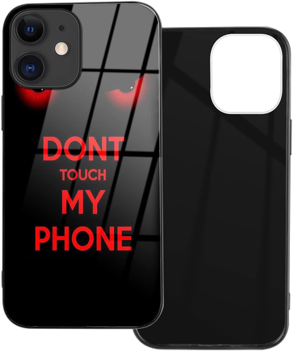 Nipeito iPhone 11 pro case 5.8 Inch,Funny Don't Touch Me Pattern Design Cool Thin iPhone Case Anti-Scratch Tempered Glass Shockproof Screen Protective Case for iPhone 11 pro Boys Guys Men Women Girls