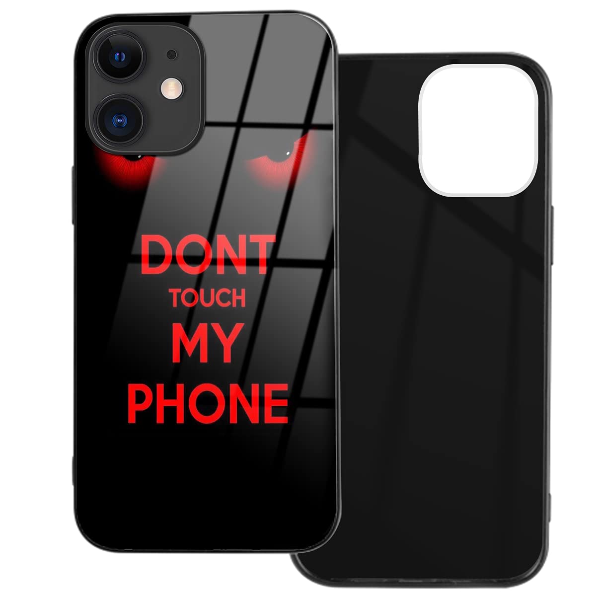 Nipeito iPhone 11 pro case 5.8 Inch,Funny Don't Touch Me Pattern Design Cool Thin iPhone Case Anti-Scratch Tempered Glass Shockproof Screen Protective Case for iPhone 11 pro Boys Guys Men Women Girls