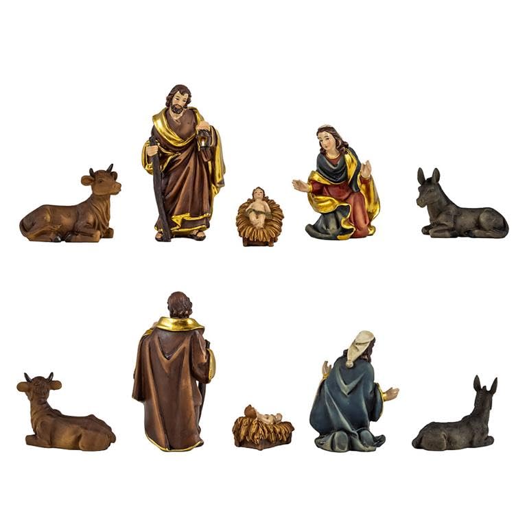 DRW Classic Mystery 10 Pieces of Kings, Animals and Shepherds Hand Painted Polyresin 10cm