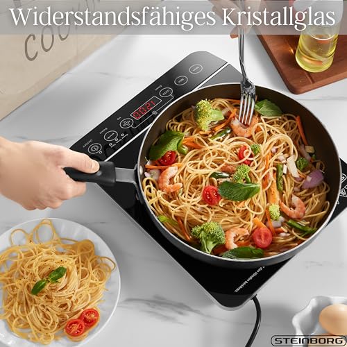 Induktionskochplatte 2000 Watt 6 Automatikprogramme Induktionskochfeld 1 Platte Herdplatte...