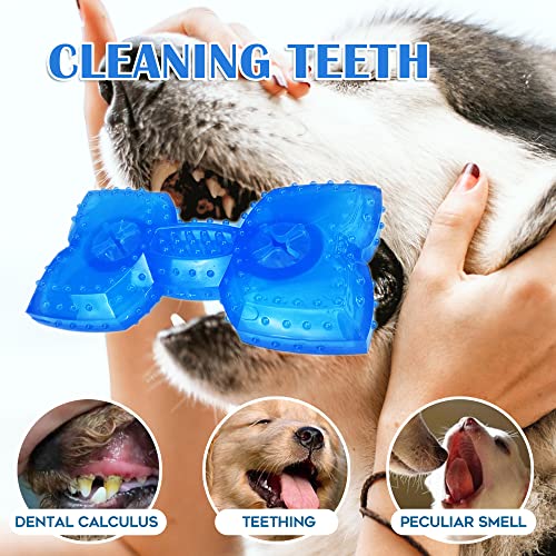 Image of Puppy Chew Toys for Teething, Pack of 2 Freezable Dog Toys, Puppy Teething, Interactive Treat Dispensing, Dog Toys for Small, Medium and Large Breeds, Durable and Safe