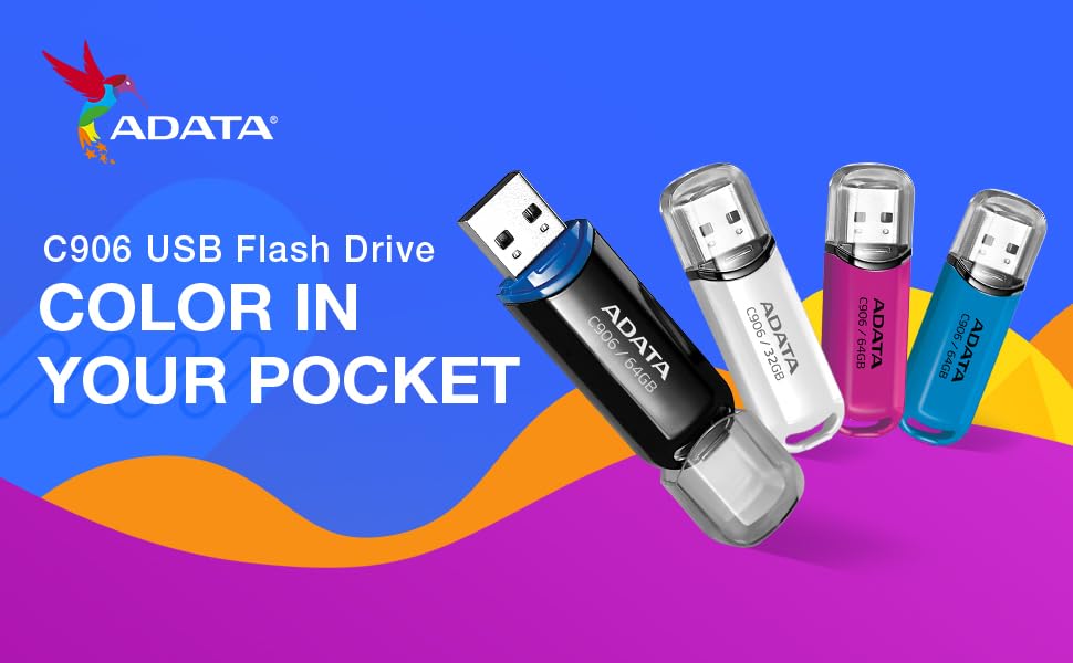 C906 Compact USB Flash Drive 64GB USB 2.2 Blue