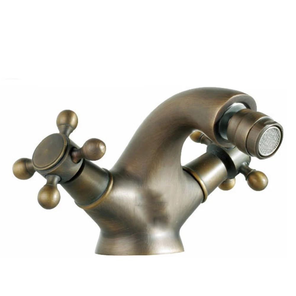 Mitigeur de bidet double poignée chrome et or robinet de salle de bains rétro XT979