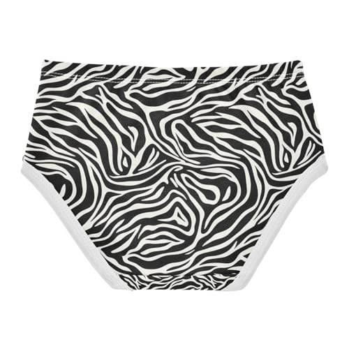 Toddler Girl Briefs, Zebra Stripes Black White Girls Cotton Underwear, 2T–8 Years2