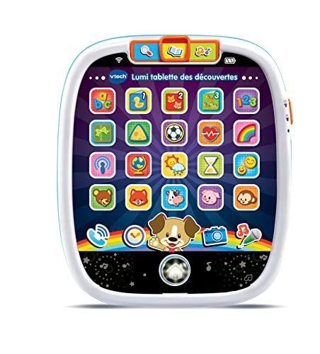 VTech - Lumi Tablette des Découvertes, Tablette Tactile Bébé avec Écran Lumineux et 25 Touches Interactives, Jeu d'Éveil Musical, Jouet Éducatif, Cadeau...