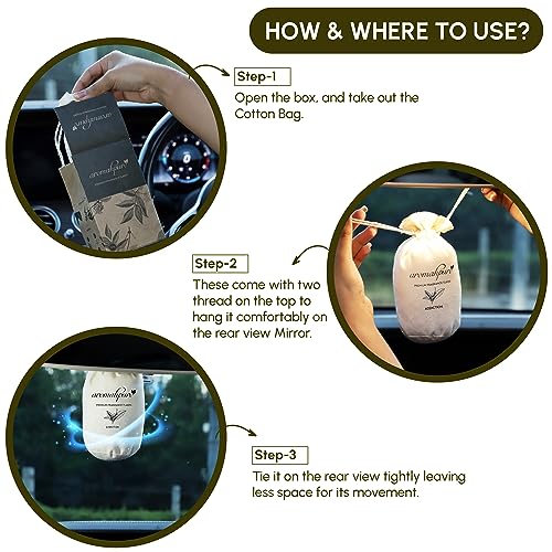 Image of Aromahpure Car Perfume Fragrance Flakes - Virgin Mojito, Luxury Car Air Freshener made Organically with Essential Oil, Grains, and Flakes - 50 Gms, Last Upto 30 days, IFRA certified