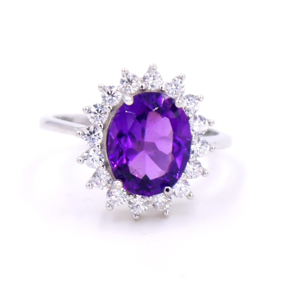 天然紫水晶 指輪 Amazon | 【LilyLee】天然宝石 10X8mm アメジスト（紫水晶