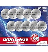 10 x Knopfzelle CR2032 Wilhelm Batterie Lithium 3V CR 2032 Industrieware