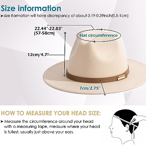 Image of Fedora Hats for Men Wide Brim Panama Hat with Classic Belt