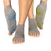 Gaiam Grippy Toeless Yoga Socks (2-Pack), Yellow/Blue