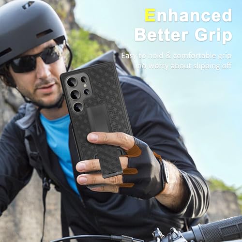 Fingic for Samsung Galaxy S25 Ultra Case with Belt Clip Holster Case Slim Combo Shell with Kickstand Swivel Holster Rugged Shockproof Antiscratch Full Body Protective for Galaxy S25 Ultra,2025,Black by Fingic - Image 7