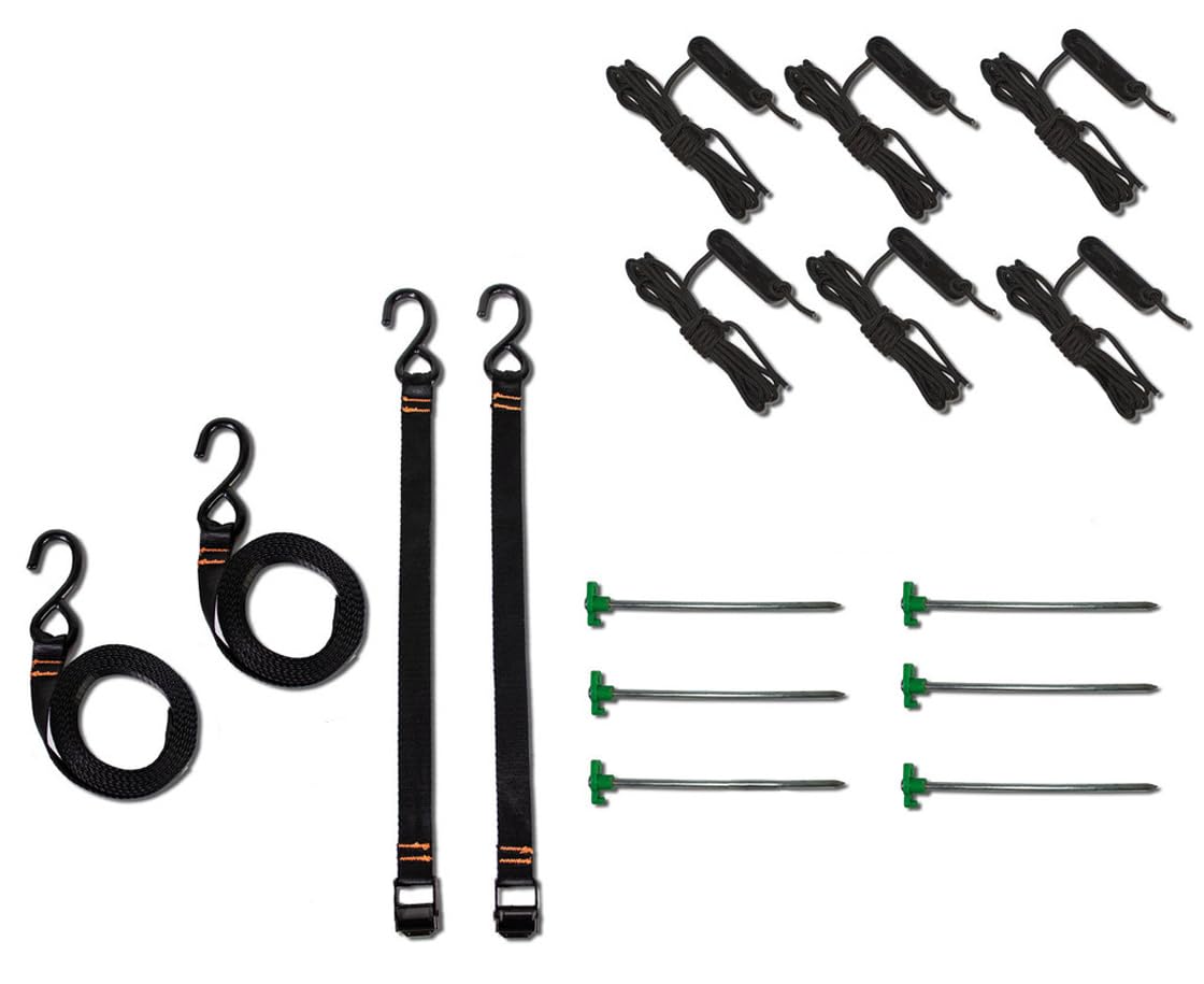 Overland Vehicle Systems Nomadic Awning Bracket Kit for 270, & 180 - Set of 3 Heavy Duty Steel Brackets - Set of 2 Tension Straps - Mounting Hardware Included