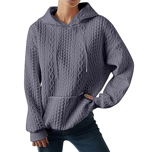 Sweatshirt avec capuche femme grande taille pull long ample anti-froid
