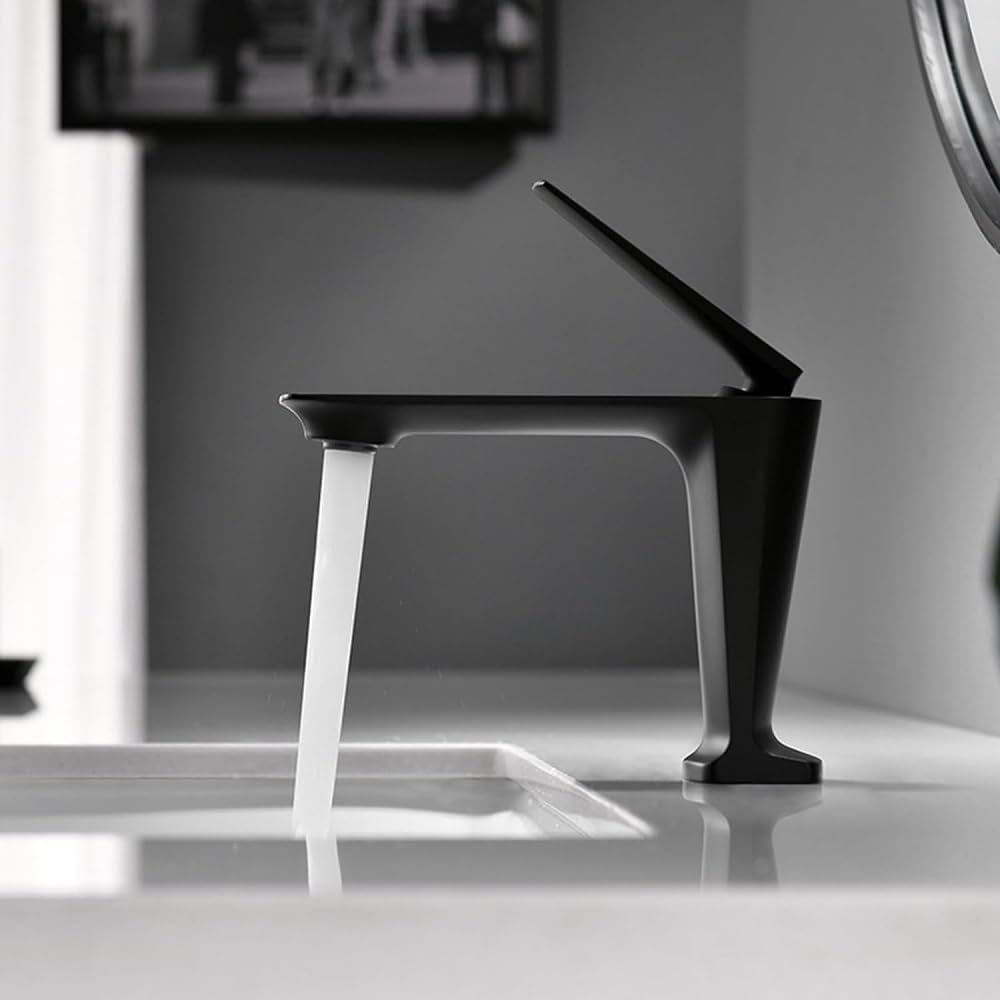 Robinet lavabo salle de bain noir mitigeur eau chaude froide G1 Nero