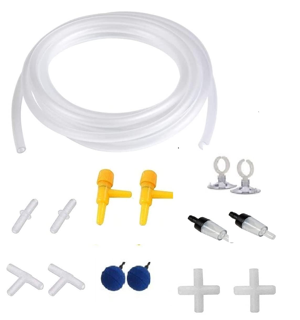 PREMIER PLANTS 5 Meter PVC Hose Oxygen Pipe 2 Aquarium Controller 2 T-Way Air Connectors 2 I-Way Connectors 2 Aquarium Air Stones 2 Suction Cups 2 Check Valves 2 Nos of 4 Way Air Connector (15 pcs) (B09M7961QW) Amazon Price History, Amazon Price Tracker