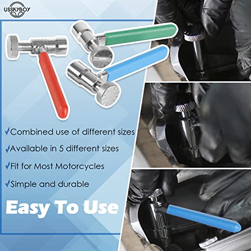 Image of 2218 Valve Tappet Adjusting Tool Set for Motorcycles - 6 PCS | 8, 9 and 10 mm offset wrenches, 3 mm and 4 mm square plus slotted drivers, heat-treated steel, for screw-type tappets