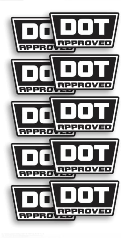 AK Pack of 2 DOT D O T Approved Motorcycle Helmet Decals Labels, Vinyl Decal Stickers | Motorcycle | Laptop |Window Any Smooth Surface Size: 2" Each