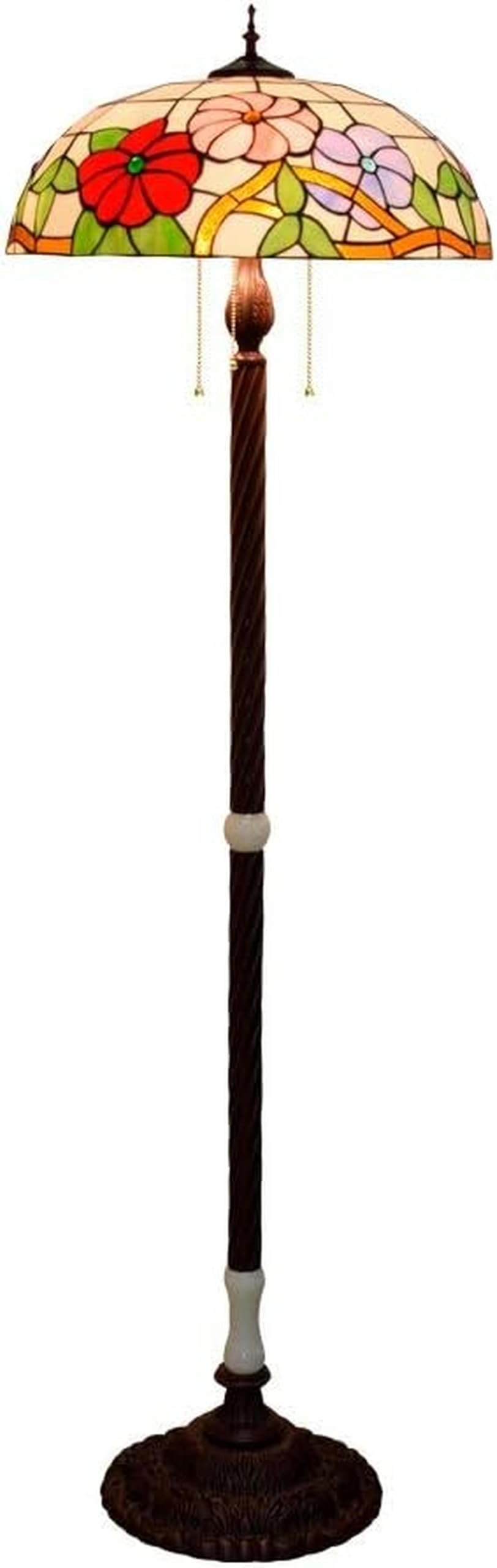 IUokLU Tiffany Floor Lamp 50CM Large Living Room Dining Room Floor Lamp Bar American Stained Glass Retro Art Morning Glory Lamp Standing Lamp Villa Lobby Hotel Classic Antique Jade Standing Lamp