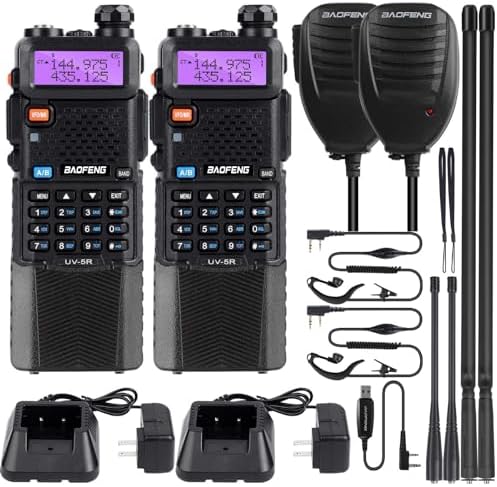 UV5R Talkie Walkie Double Bande Radio, Noir 3800mAh Li-ION Batter...
