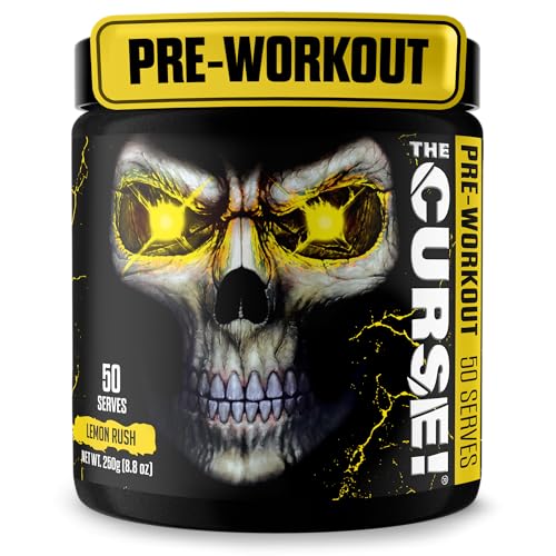 Image of JNX The Curse! Pre Workout Powder with Creatine, Lemon Rush, 50 Servings | Pre workout powder for men & women with caffeine, L-Citrulline, Beta Alanine & Creatine for energy, pumps & performance.