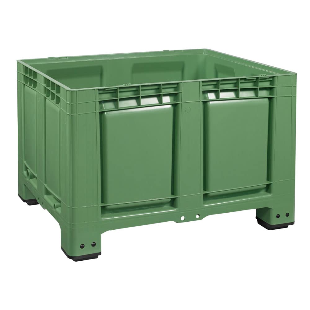 Logiplast Palettenbox mit Deckel LxBxH: 1200 x 1000 x 790 mm geschlossen mit 4 Füssen in grün