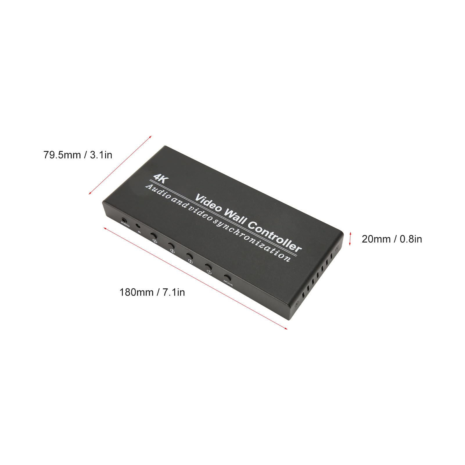 Processore TV Wall Link, Interfaccia Multimediale HD 1 in 4 Uscite Controllo Pulsanti Processore Video Wall 100-240 V 9 modalità per Laptop per Proiettore (Spina europea)