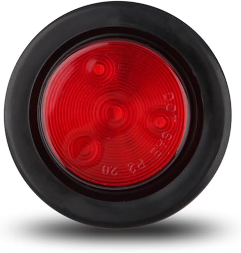 Miniatura 9 de 10 luces LED redondas de 2 pulgadas para remolques, 5 ámbares y 5 rojos sellados, 2 luces LED redondas de marcador de remolque, 4 LED con arandela