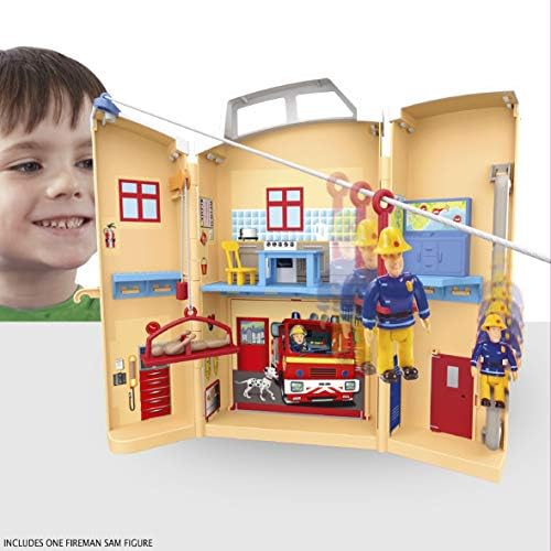 Fireman Sam Fire Rescue Centre fire station playset, figure & accessories, pre-school adventure toy, zipwire, rescue platform