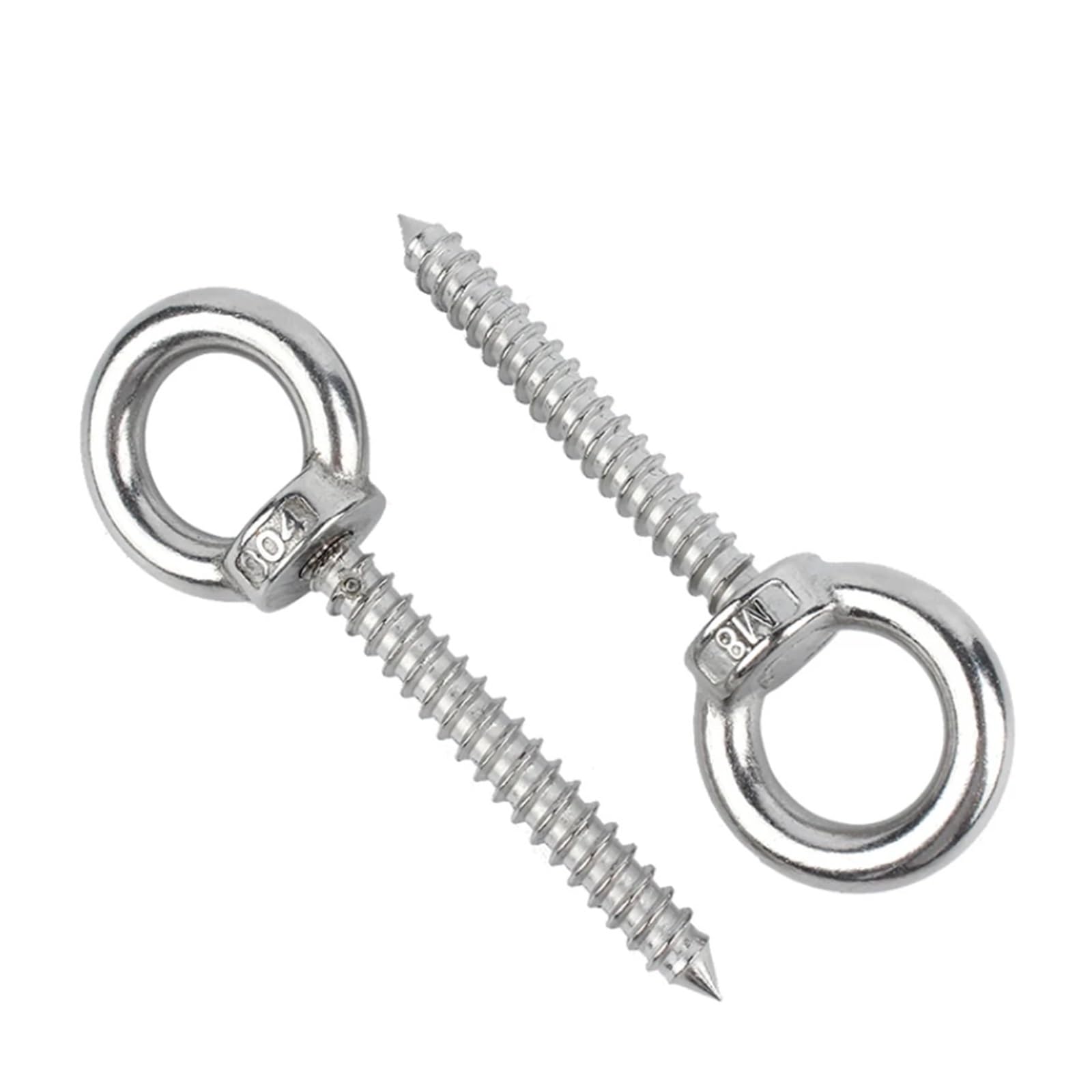 Pernos de Ojo de Acero CáNcamos Acero inoxidable 304 M4 M5 M6 M8 M10 M12 Tornillo autorroscante for elevación con tuerca argolla for Anillo circular for oveja Gancho(M12x60mm)